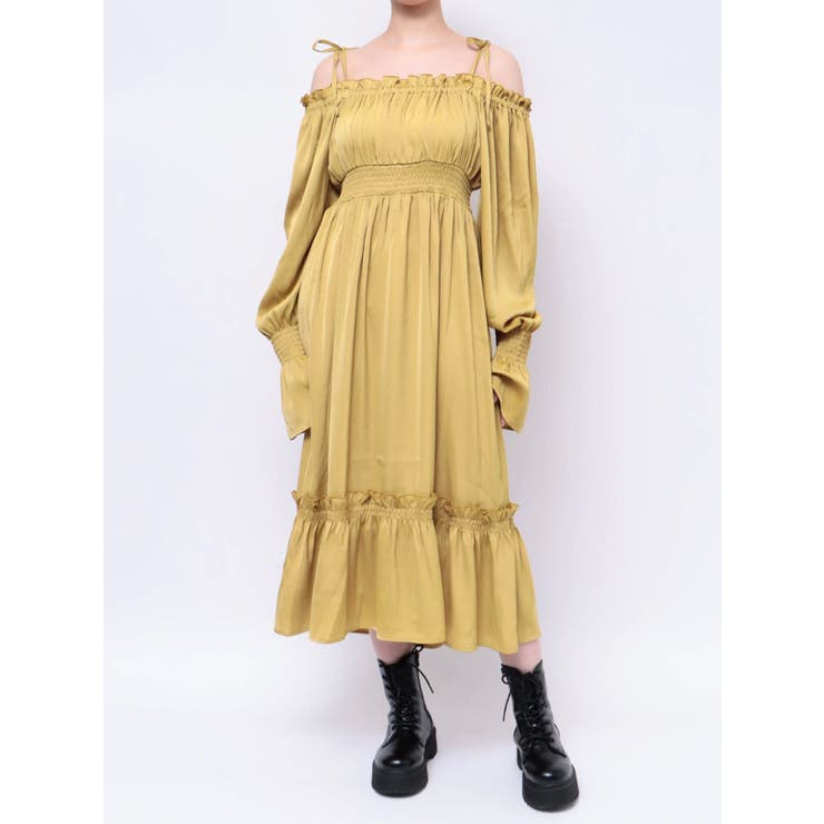 2WAYオフショルロングワンピース[品番：MKSW0053776]｜jouetie
