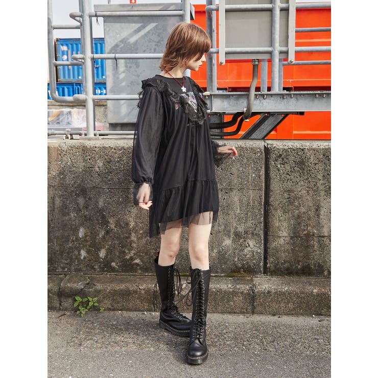 ドッキングチュールロックワンピース[品番：MKSW0056137