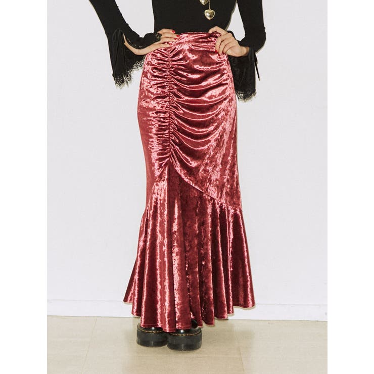 C14 ロングマーメイドウェディングドレス フリルスカート付きエレガントファッション