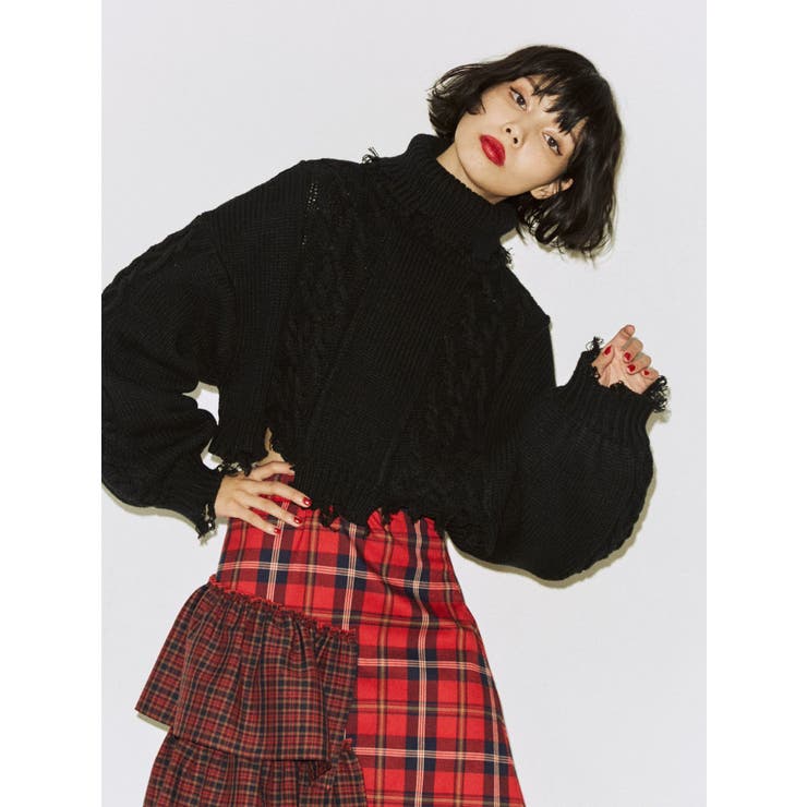 ダメージケーブルニット[品番：MKSW0053995]｜jouetie（ジュエティ）の