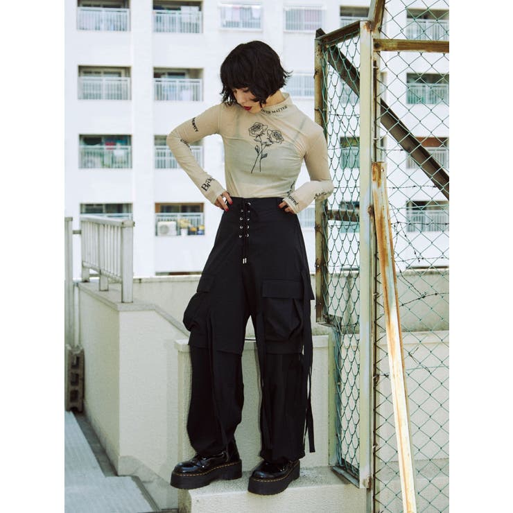 ブラックデニムシアートップス | ziaofficial
