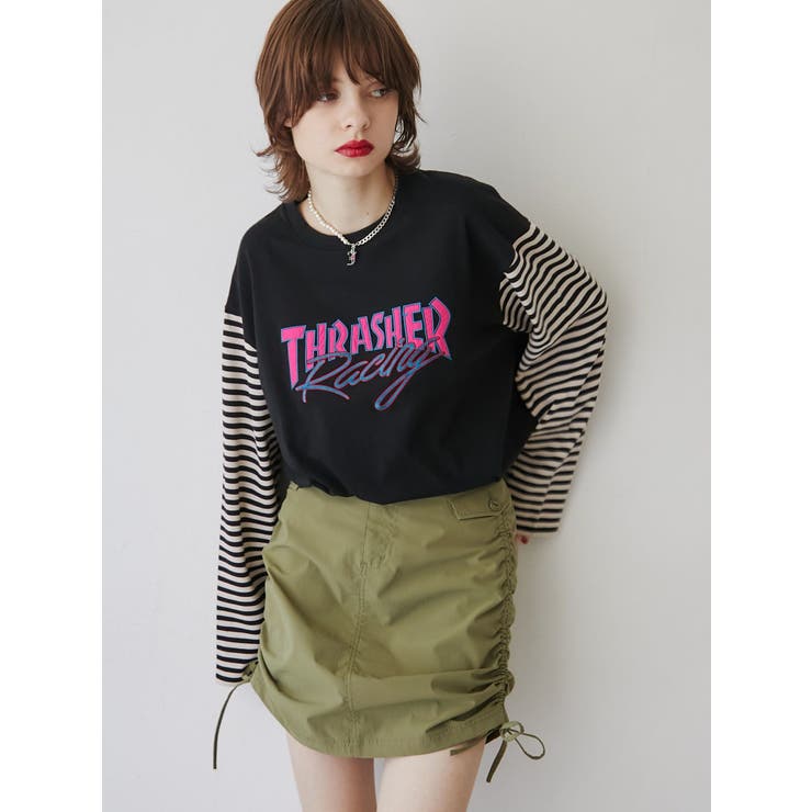別注】THRASHER ボーダーロンT[品番：MKSW0054656]｜jouetie