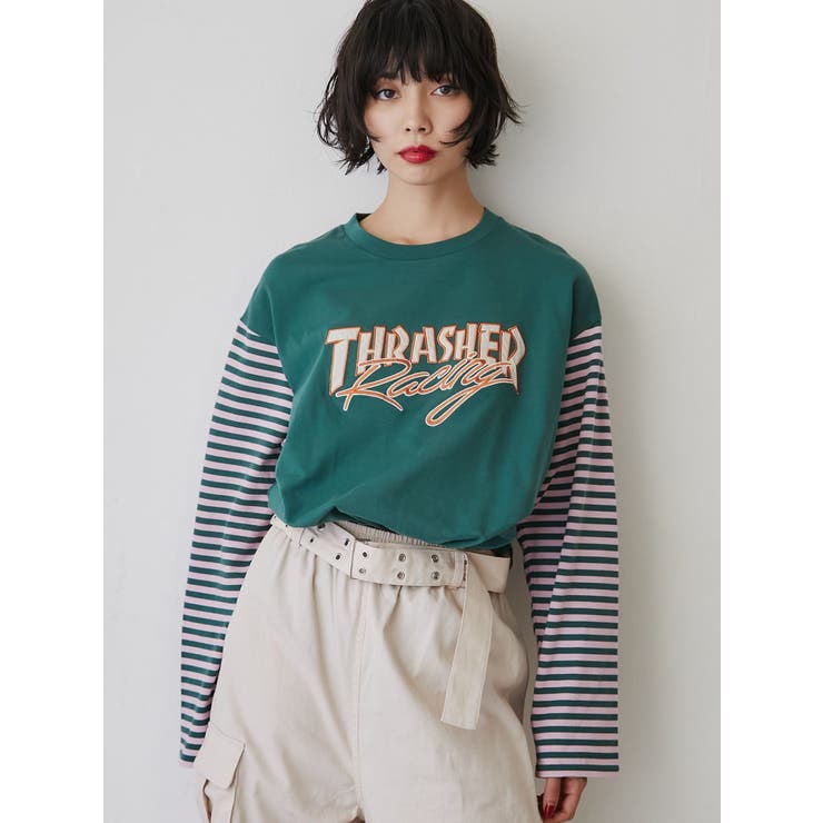 別注】THRASHER ボーダーロンT[品番：MKSW0054656]｜jouetie