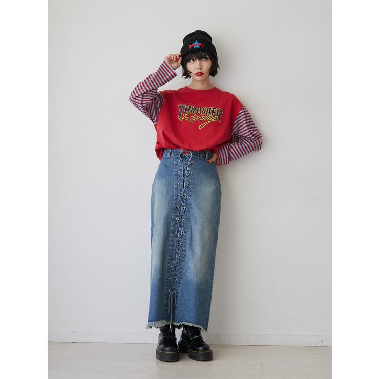 完売品 jouetie × THRASHER ボーダー L/S TEE ブルー jouetie - jouetie × THRASHER ボーダー L/S TEE ブルー 新品の通販 by