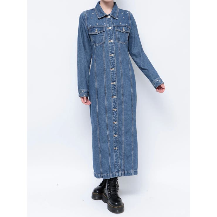 スタッズデニムワンピース[品番：MKSW0054517]｜jouetie（ジュエティ