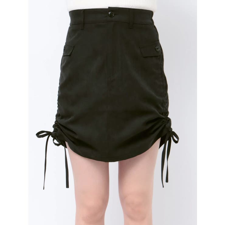 jouetie 新品未使用 タグ付 ミニスカート 今季新作 ウエストゴム 黒 ビット付きミニスカート[品番：EMEW0050362]｜earth