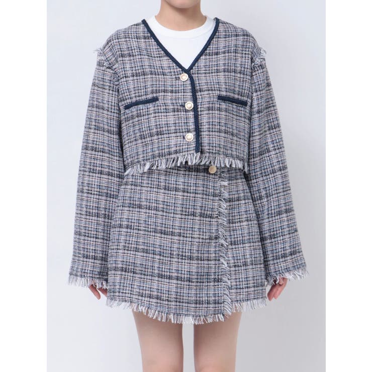 コンパクトツイードジャケット【セットアップ対応】[品番：MKSW0056652