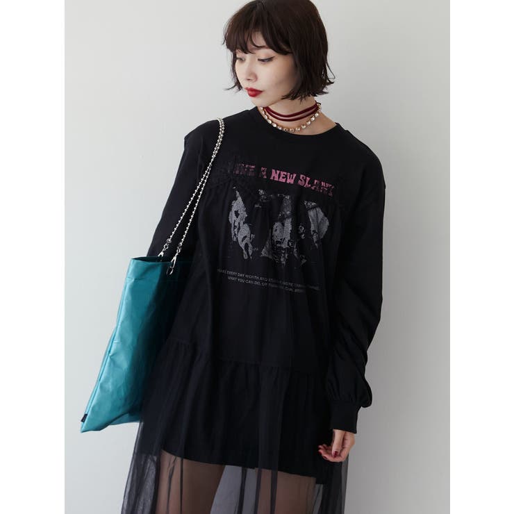 チュールレイヤードワンピース[品番：MKSW0056777]｜jouetie
