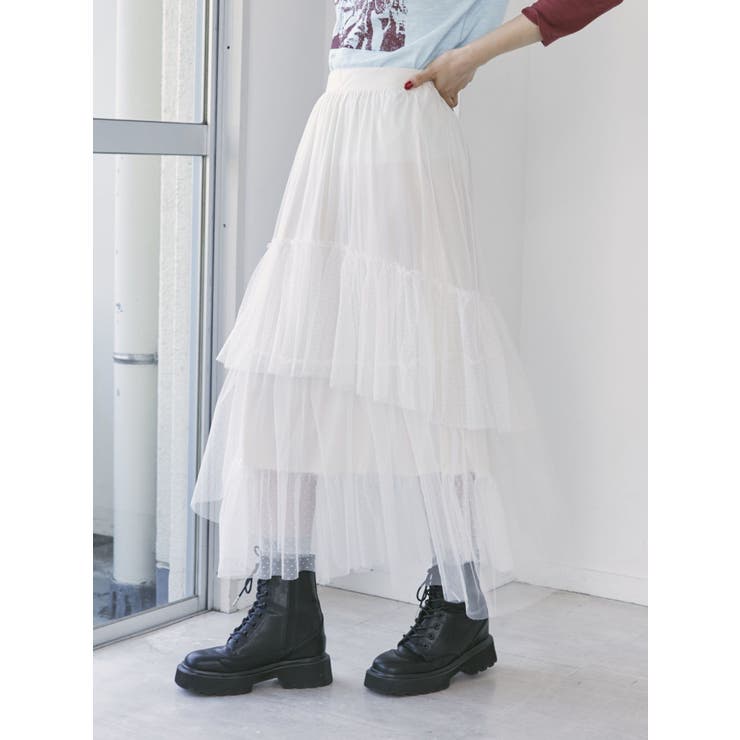 オフホワイト | チュールスカート | jouetie
