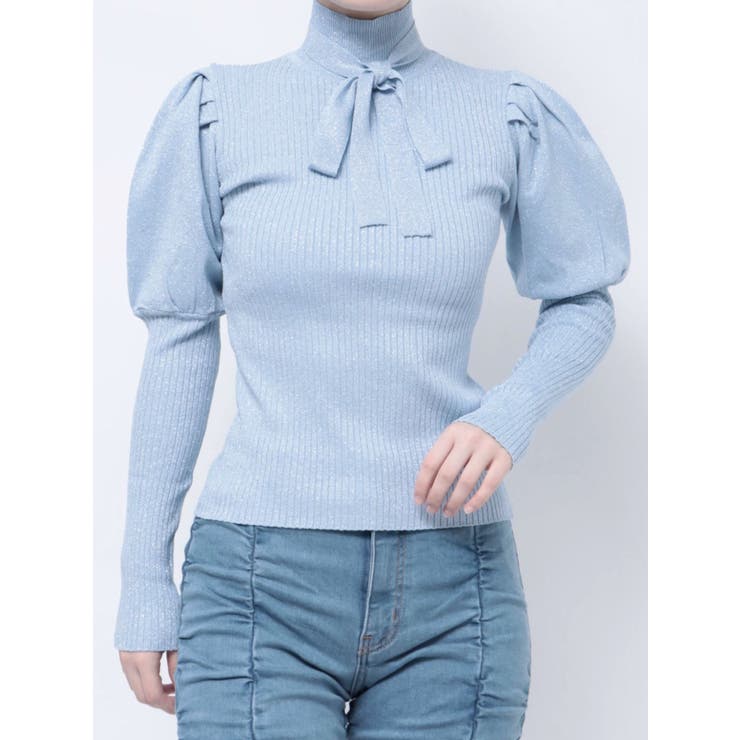 リボンタイラメニット[品番：MKSW0056532]｜jouetie（ジュエティ）の