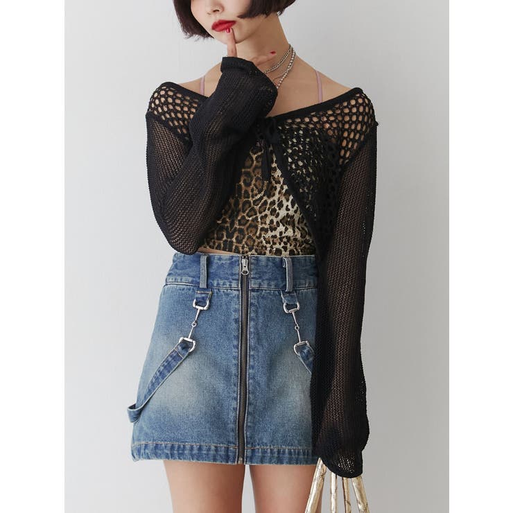 little suzie メッシュ　ニットボレロ　新品未使用 archives（アルシーヴ）の「チェーンメッシュニットボレロアンサンブル