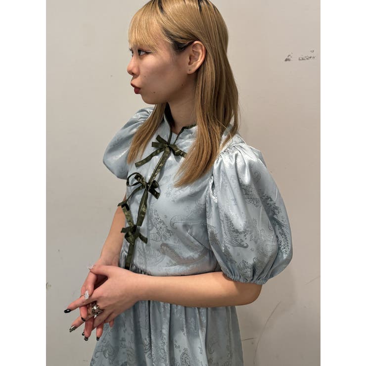 チャイナリボンロングワンピース[品番：MKSW0056916]｜jouetie