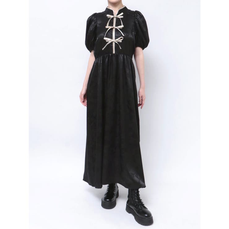 Tao チェックチャイナリボン★ロングワンピース jouetie ワンピース チャイナリボンロングワンピース : ZOZOTOWN