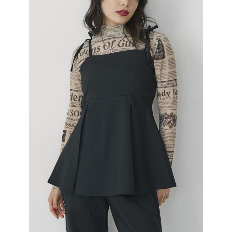 ブラック | ギンガムパターンキャミチュニック【セットアップ対応】 | jouetie