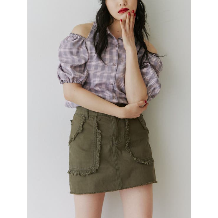 カットアウトバルーンスリーブシャツ | jouetie | 詳細画像7 