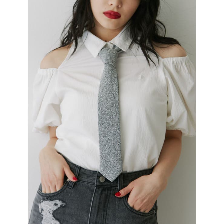 オフホワイト | カットアウトバルーンスリーブシャツ | jouetie