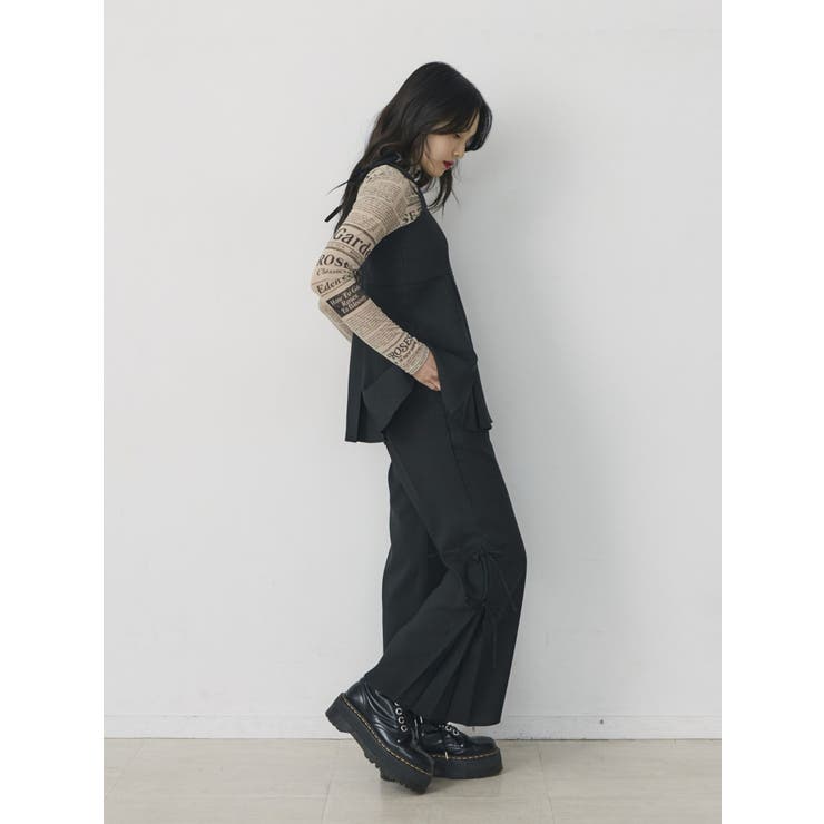 ギンガムパターンサイドリボンパンツ【セットアップ対応】[品番 ギンガムパターンサイドリボンパンツ【セットアップ対応】[品番