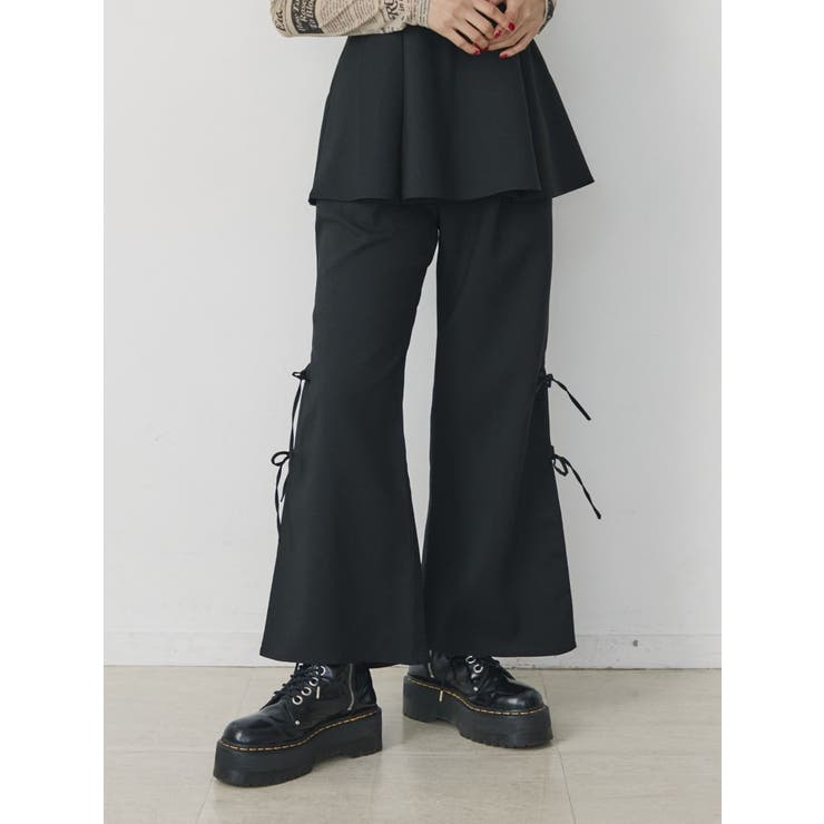 ギンガムパターンサイドリボンパンツ【セットアップ対応】[品番 ギンガムパターンサイドリボンパンツ【セットアップ対応】[品番