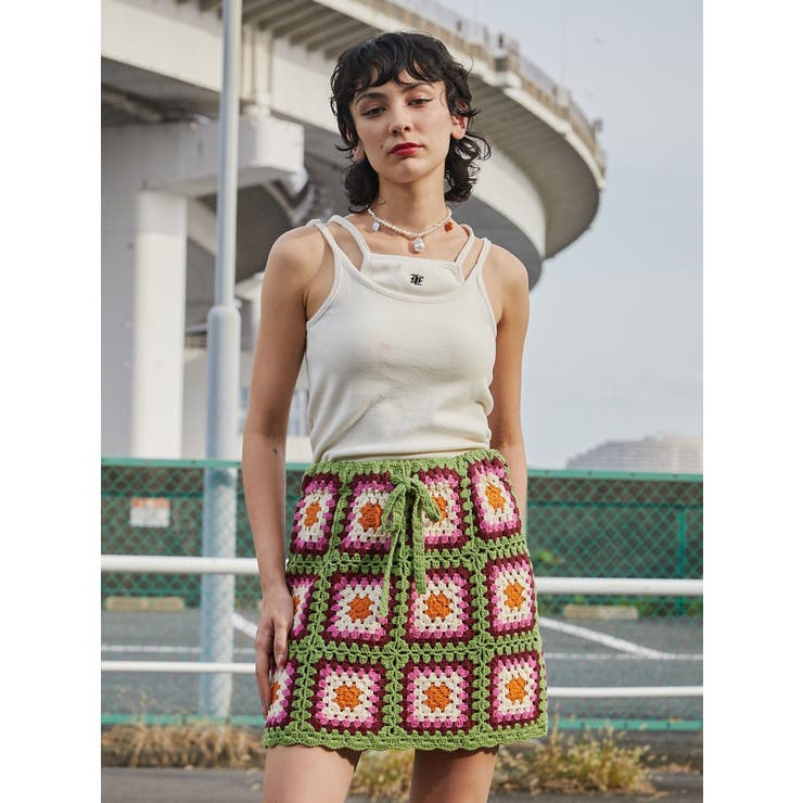ANDI BAGUS☆Doyenne Mini Skirt コットンクロシェ ミニスカート ANDI BAGUS☆Cargo Crochet Skirt コットン ニット ミニスカート