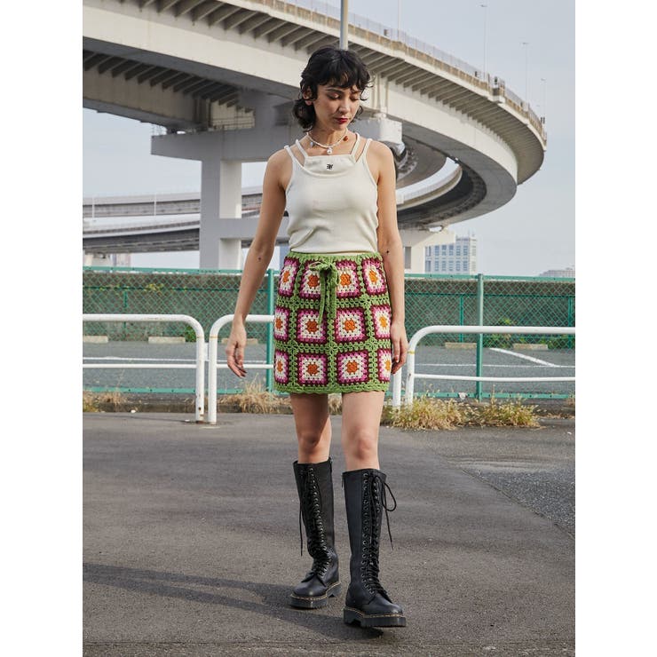 完売！大人気！jouetieジュエティ カラークロシェスカート コットン100 完売！大人気！jouetieジュエティ カラークロシェスカート