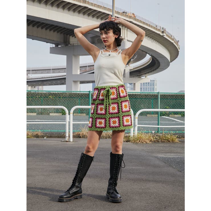 完売！大人気！jouetieジュエティ カラークロシェスカート コットン100 完売！大人気！jouetieジュエティ カラークロシェスカート