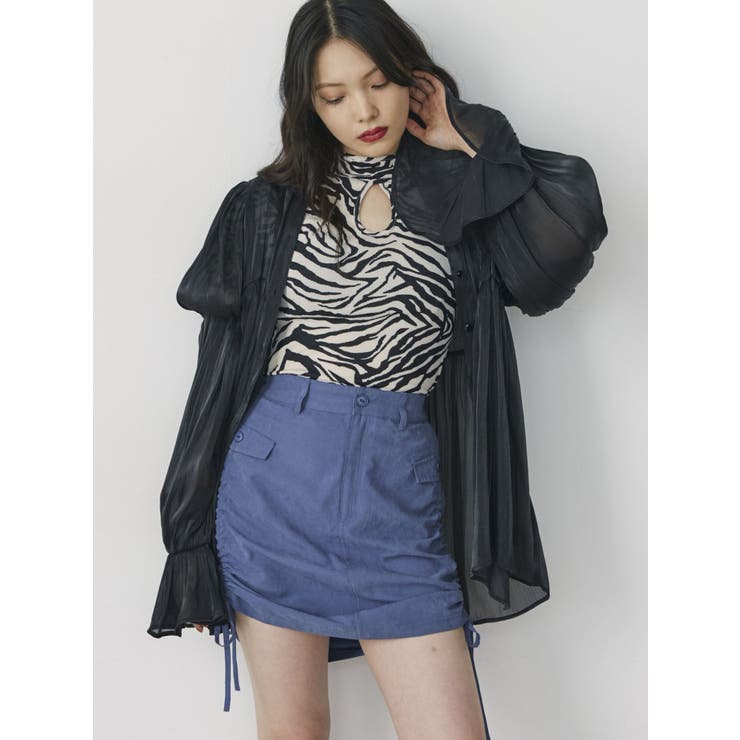 ハイネックボリュームスリーブトップス[品番：MKSW0057279]｜jouetie