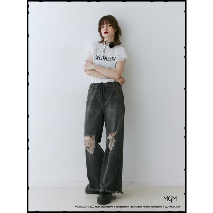 レースドッキングラグランTシャツ【コラボ】 | jouetie | 詳細画像11 