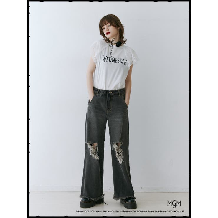 レースドッキングラグランTシャツ【コラボ】 | jouetie | 詳細画像12 