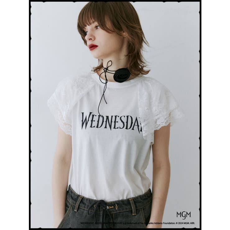 レースドッキングラグランTシャツ【コラボ】 | jouetie | 詳細画像5 