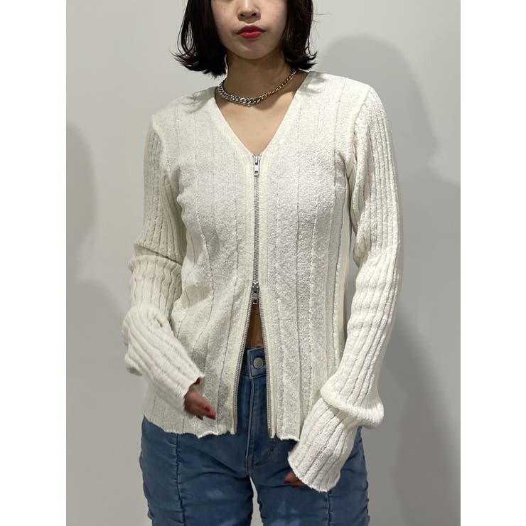 VネックダブルZIPカーデ | jouetie | 詳細画像11