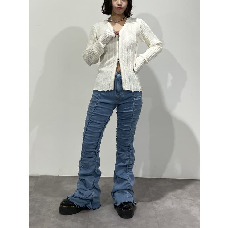 VネックダブルZIPカーデ | jouetie | 詳細画像13