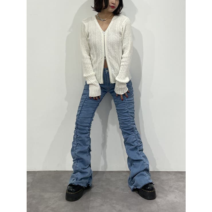 VネックダブルZIPカーデ | jouetie | 詳細画像14