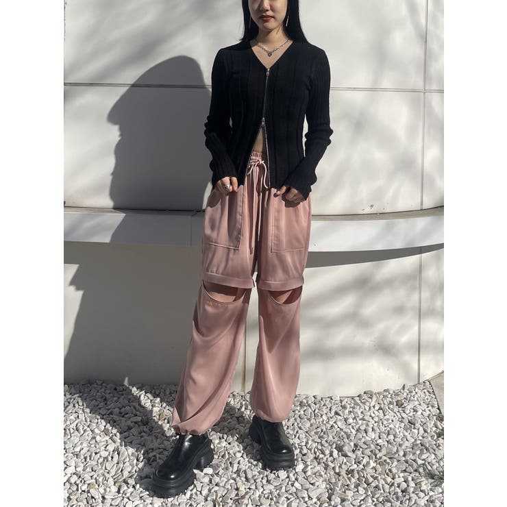 VネックダブルZIPカーデ | jouetie | 詳細画像18