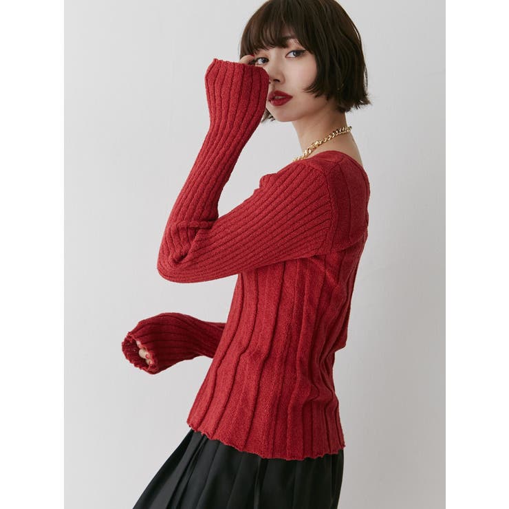 VネックダブルZIPカーデ | jouetie | 詳細画像5