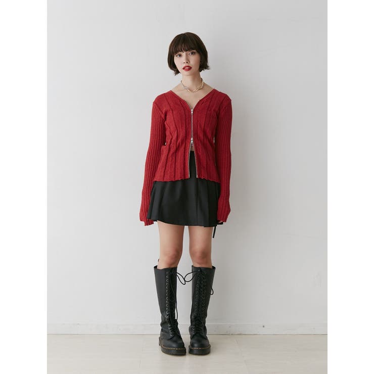 VネックダブルZIPカーデ | jouetie | 詳細画像6