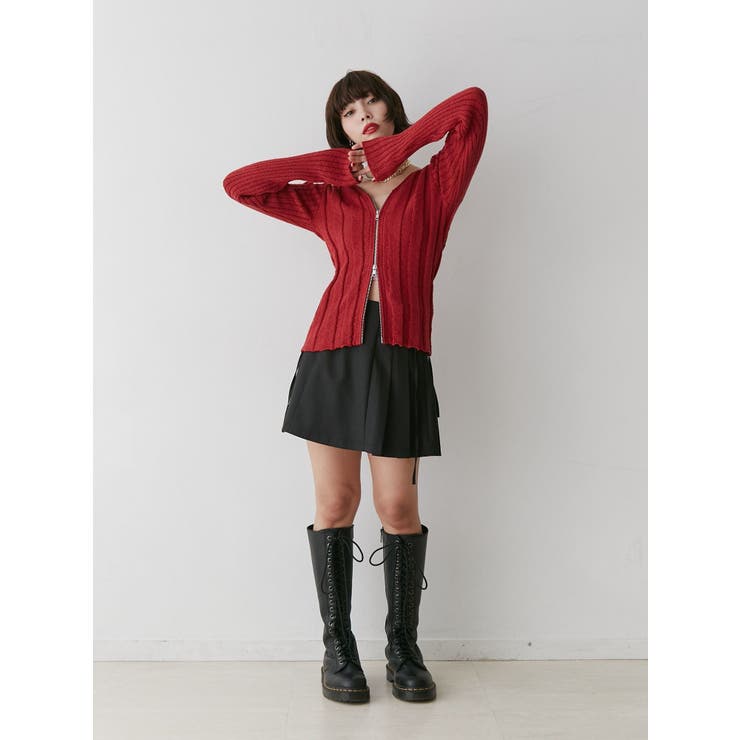 VネックダブルZIPカーデ | jouetie | 詳細画像7