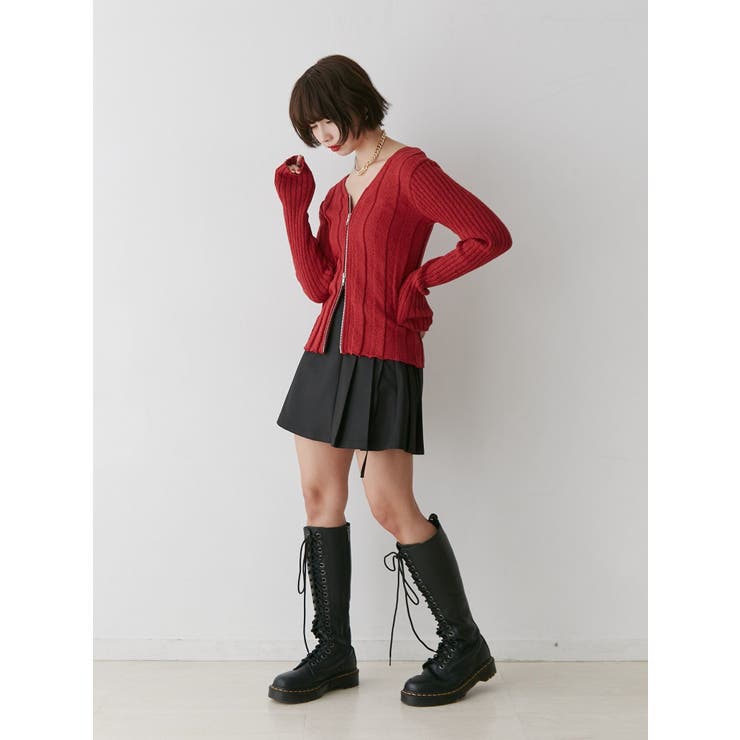 VネックダブルZIPカーデ | jouetie | 詳細画像8