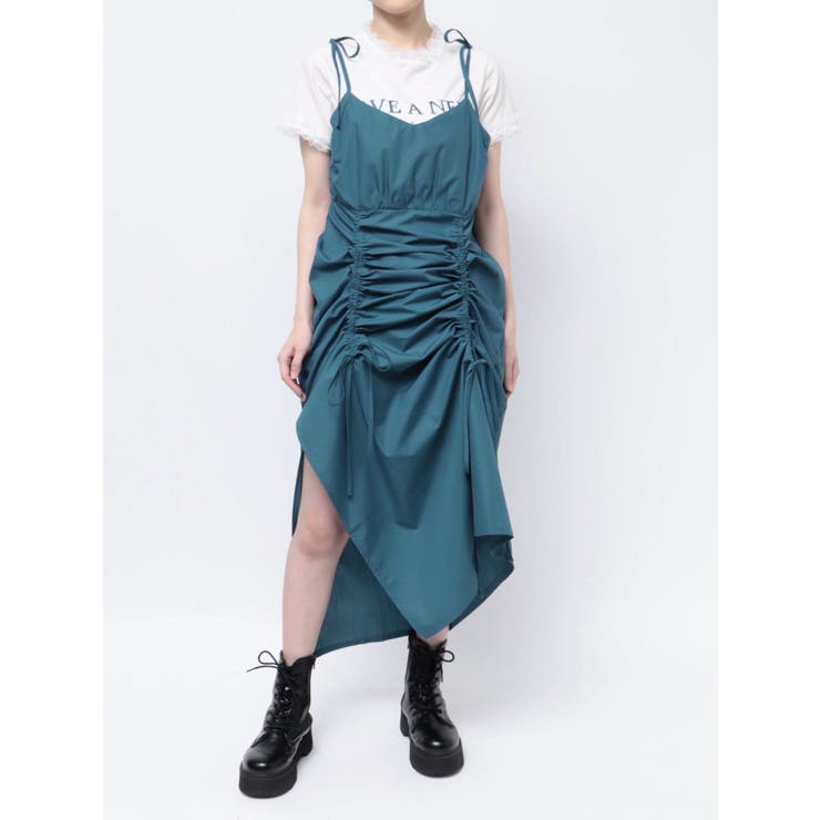 シャーリングキャミワンピース[品番：MKSW0058717]｜jouetie