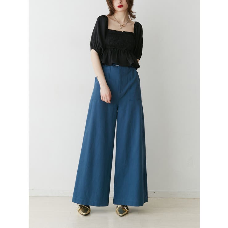 新品タグ付 JUSGLITTY 2wayシャーリングブラウスセットアップ