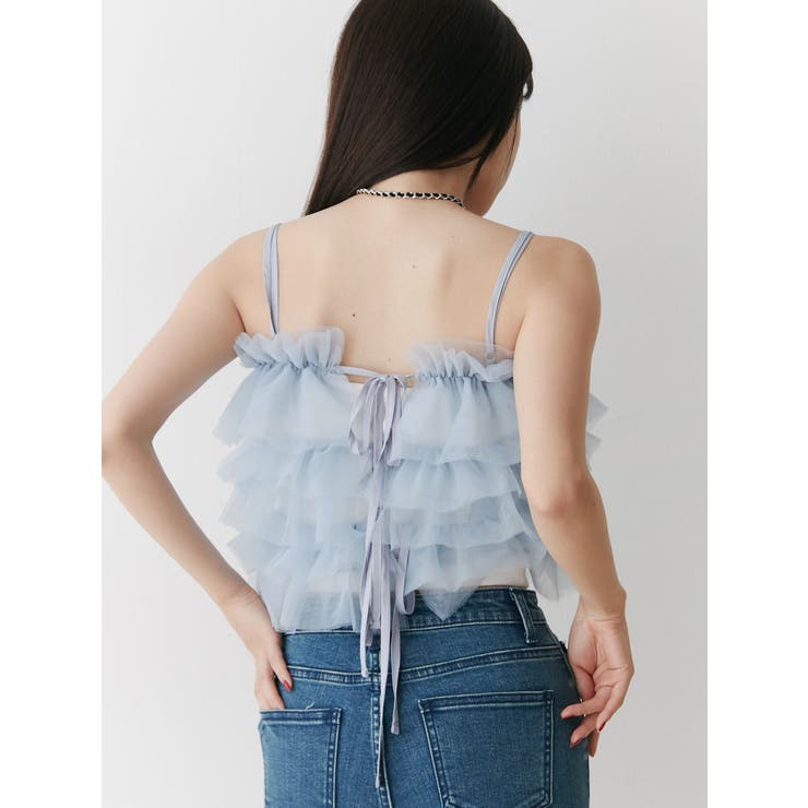 お値下げ中 ピンクチュールビスチェ ジュメロ プチリボンチュールティアードビスチェ - Ank Rouge(アン