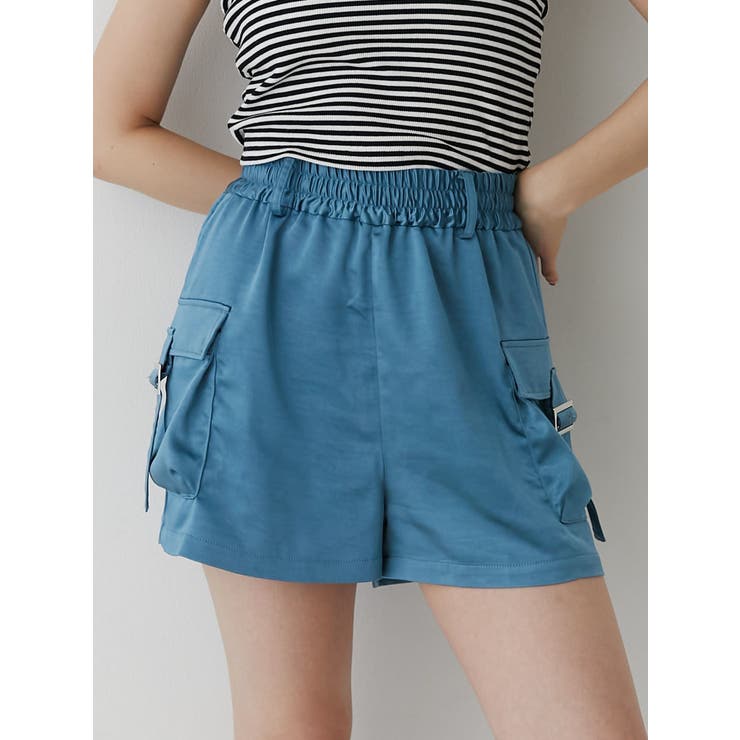 ブルー | サテンキックパンツ | jouetie