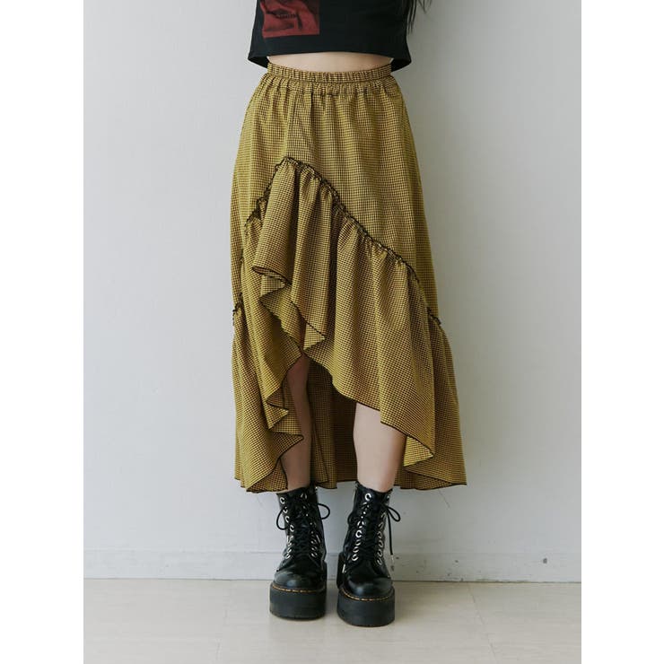 sacaiフリルレイヤー アシメスカート Sacai アシンメトリー スカート | ブラック | FARFETCH JP
