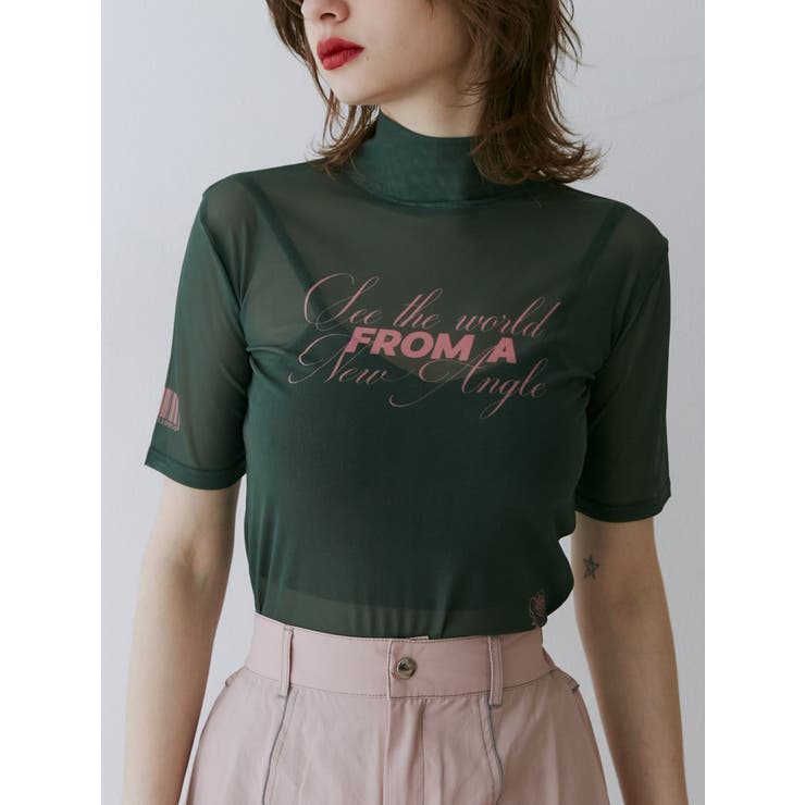 カーキ | ハーフスリーブタトゥーシアートップス | jouetie