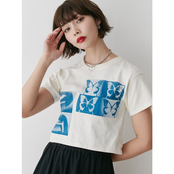 ネガフォトクロップドTシャツ | jouetie | 詳細画像1 