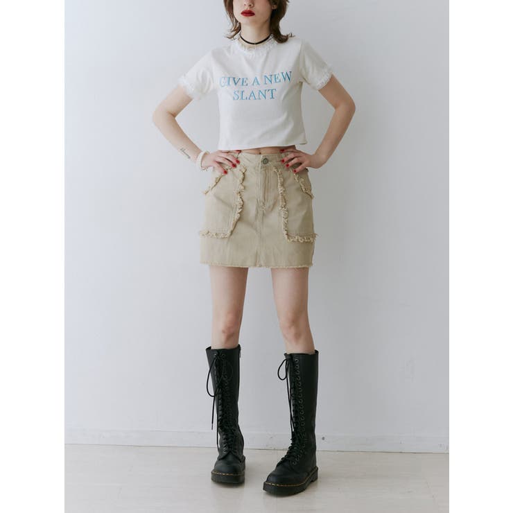 メタルロゴレースフィットTシャツ | jouetie | 詳細画像13 