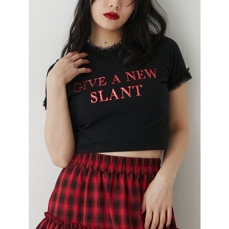 メタルロゴレースフィットTシャツ | jouetie | 詳細画像4 