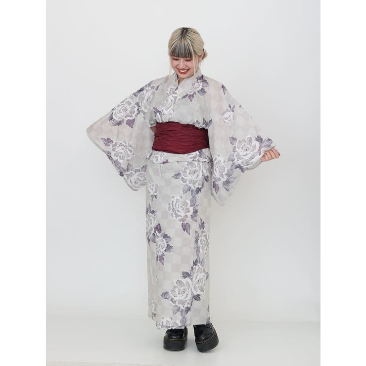 市松牡丹柄浴衣セット[品番：MKSW0059019]｜jouetie（ジュエティ
