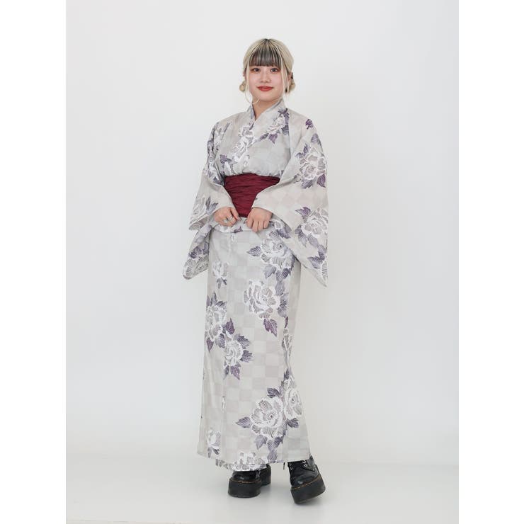 【完売商品】jouetie 浴衣 市松牡丹柄 市松牡丹柄浴衣セット[品番：MKSW0059019]｜jouetie（ジュエティ