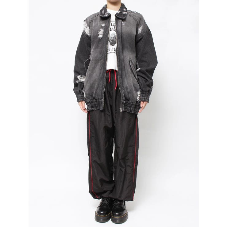クラッシュデニムルーズブルゾン[品番：MKSW0059507]｜jouetie 
