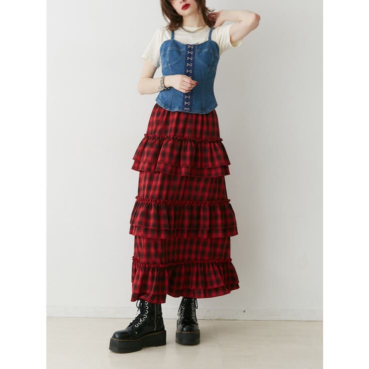 コルセットライクデニムビスチェ[品番：MKSW0058221]｜jouetie